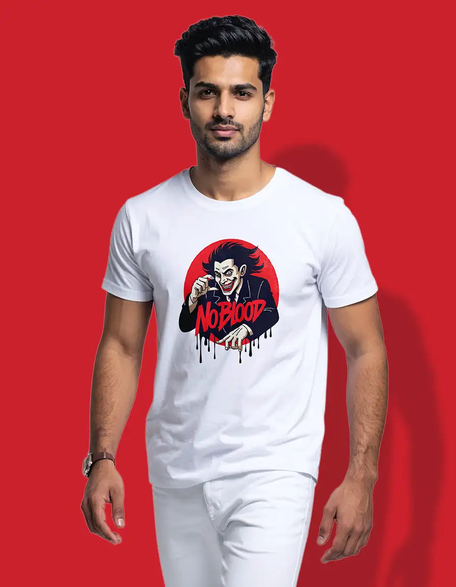 Men's "No Blood" Vampire Printed T-Shirt