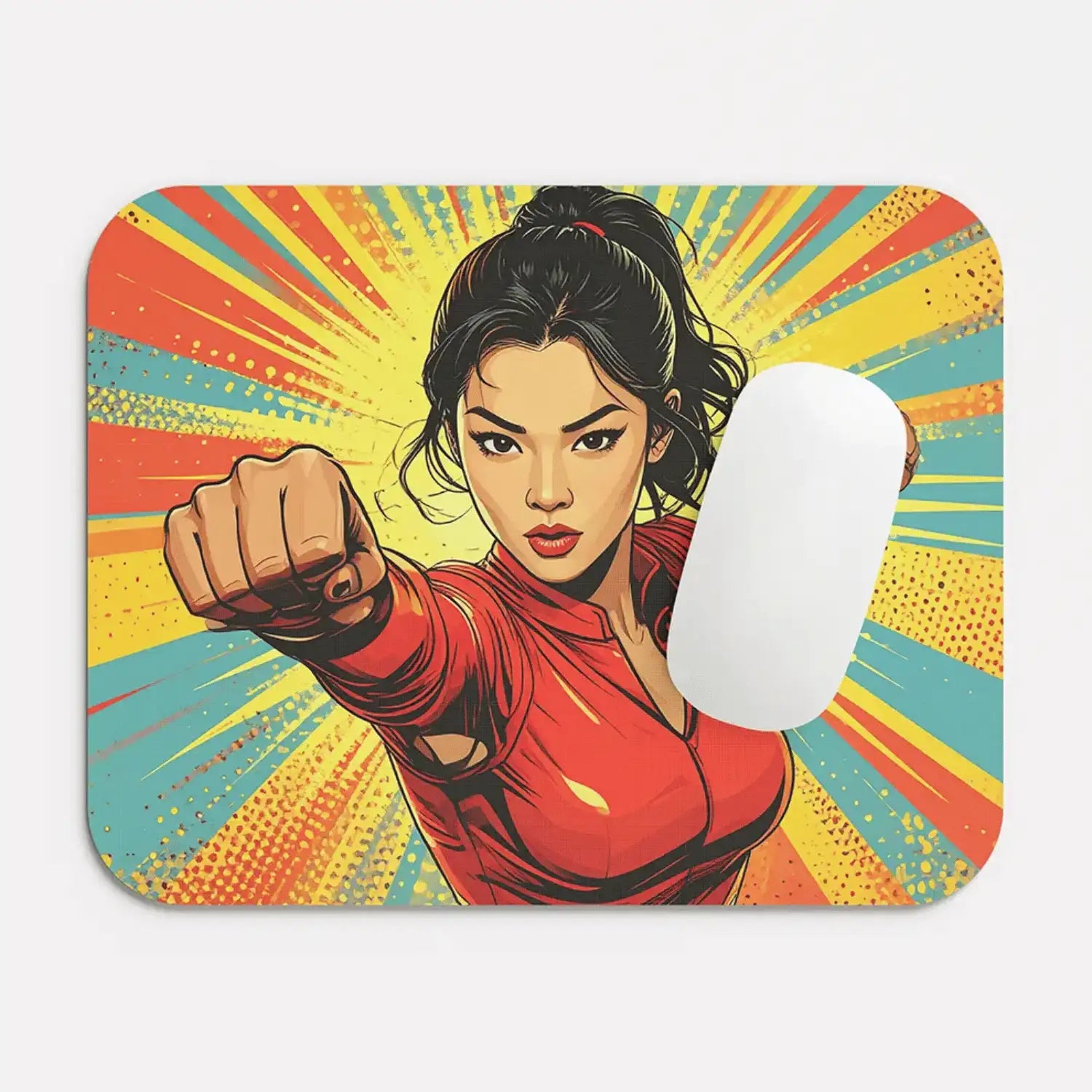 Martial Arts Superheroine Mouse Pad
