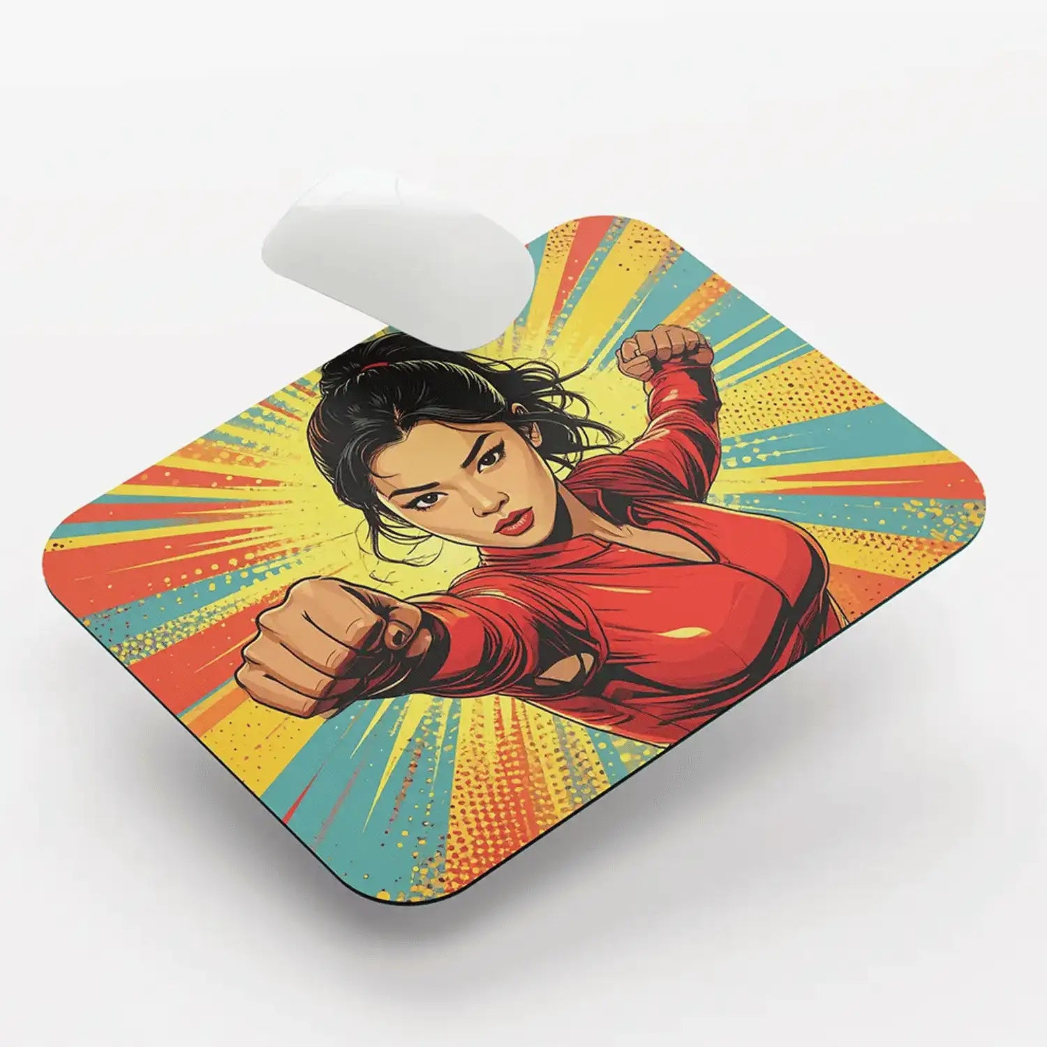 Martial Arts Superheroine Mouse Pad