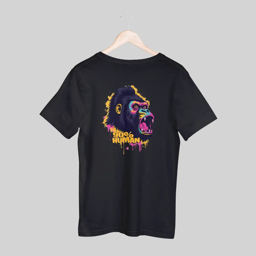 Men's Gorilla T-Shirt with "90% Human" Graphic Print