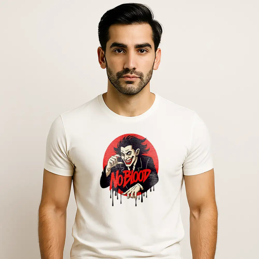 Men's "No Blood" Vampire Printed T-Shirt