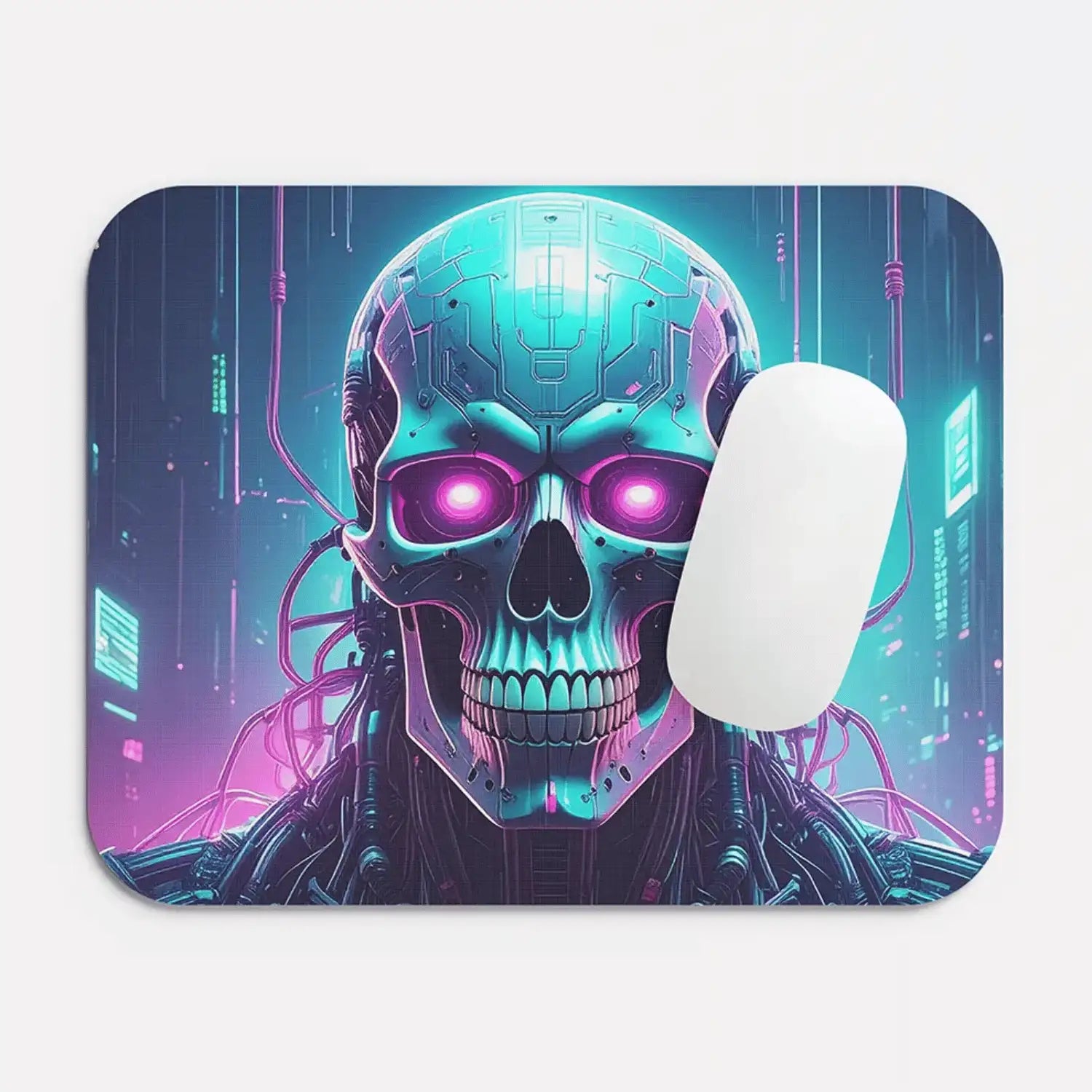 Cyborg Skull Mouse Pad