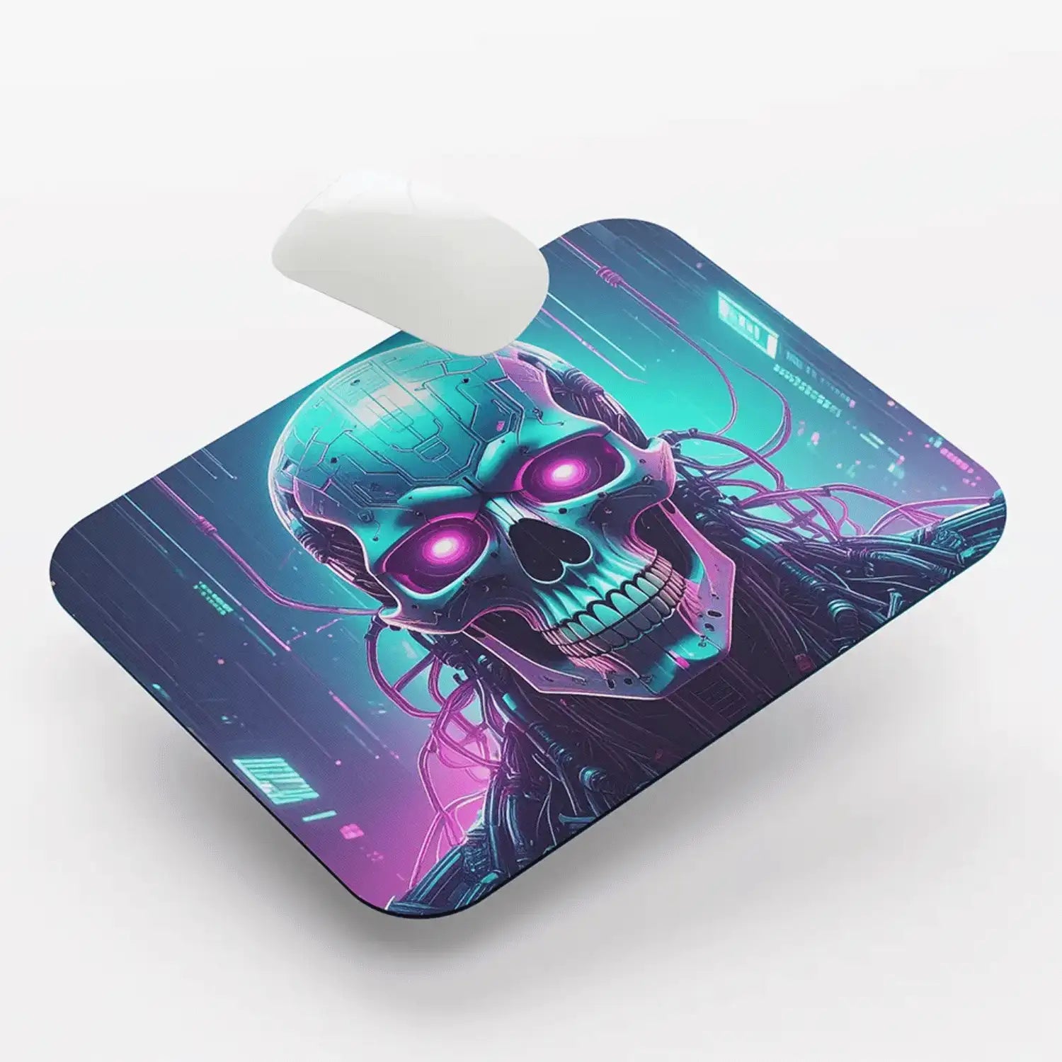 Cyborg Skull Mouse Pad