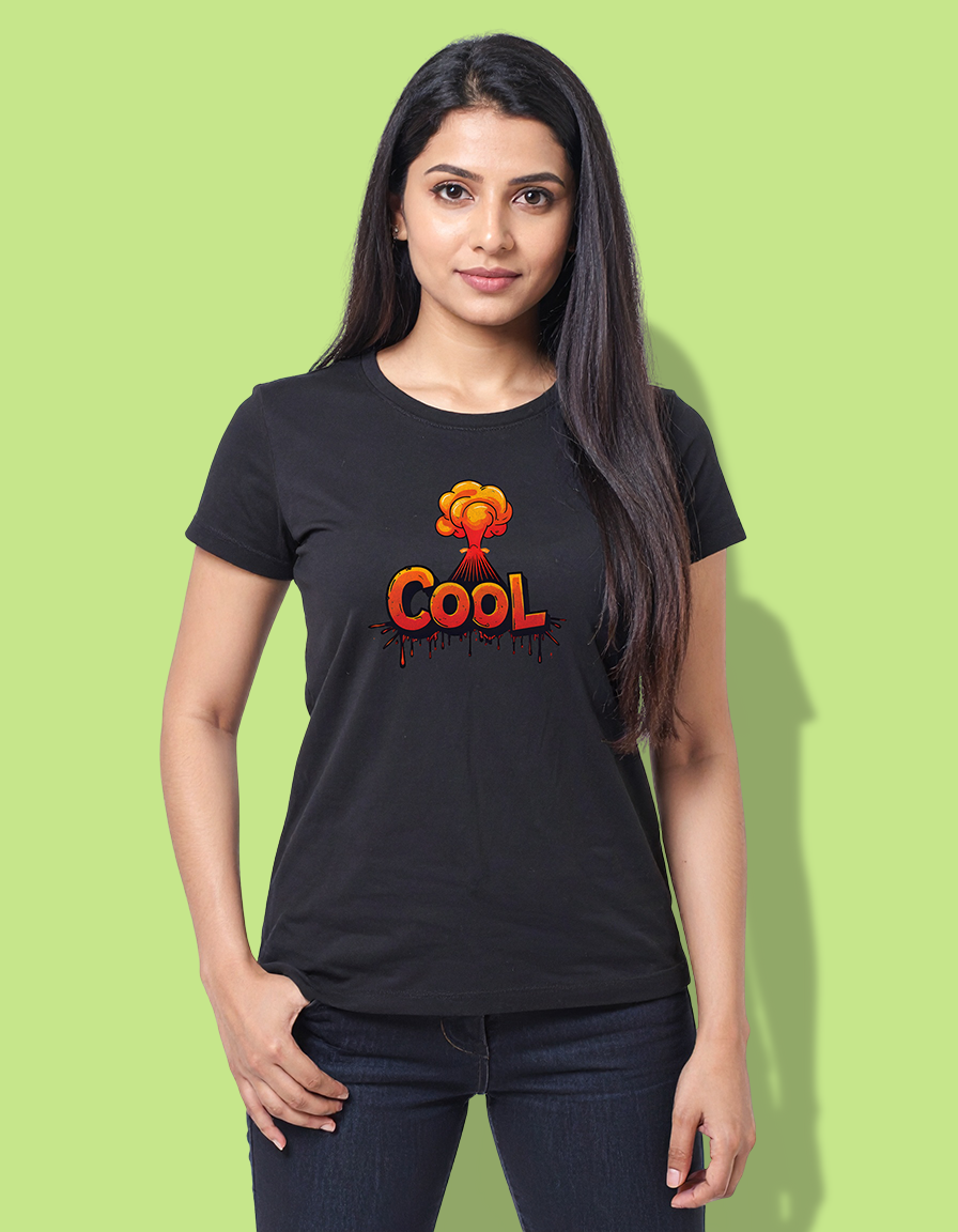 Women's "Cool" Volcano Graphic T-Shirt
