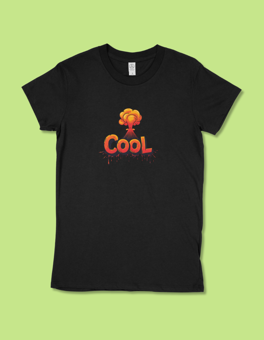 Women's "Cool" Volcano Graphic T-Shirt